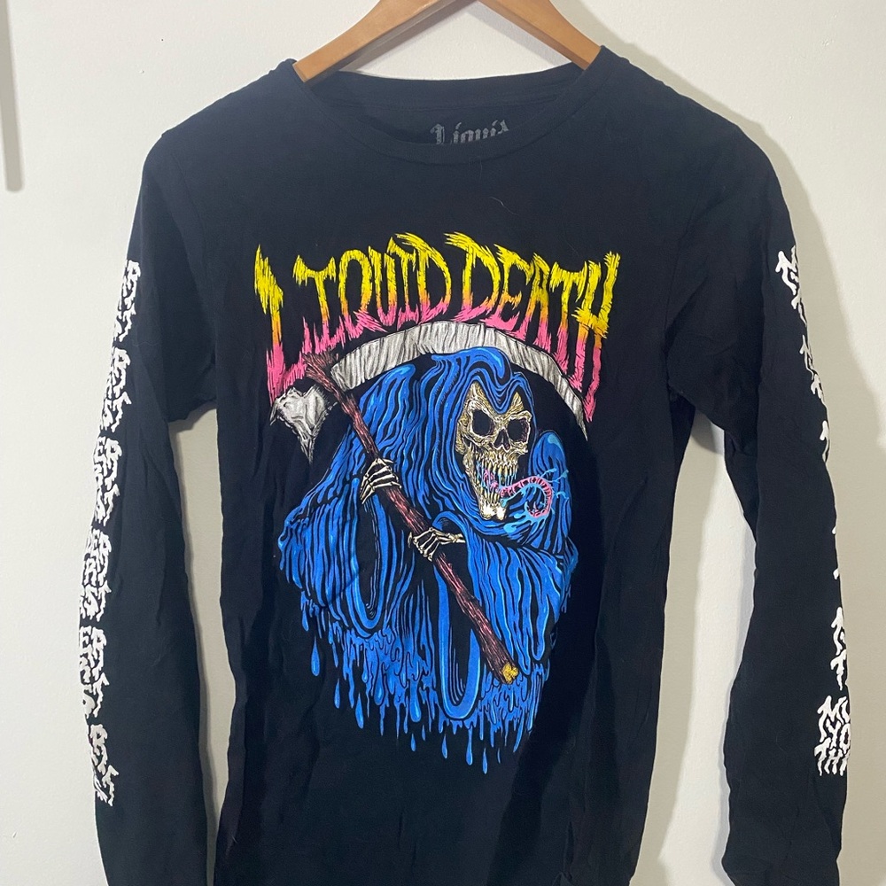 Liquid Death Black Long Sleeve Tee